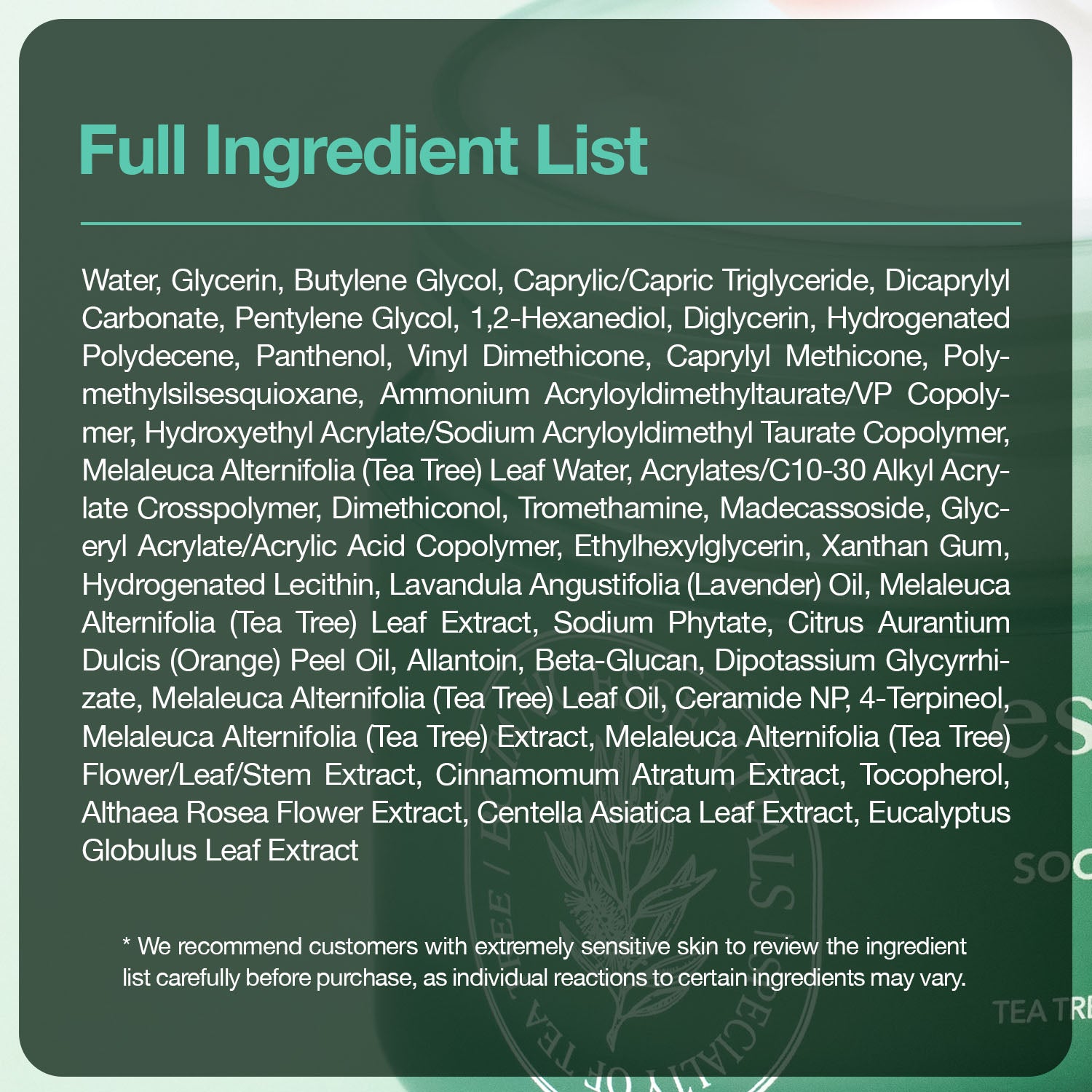 Essenherb Tea Tree Soothing In Calming Cream (80ml) - AMI Cosmetic
