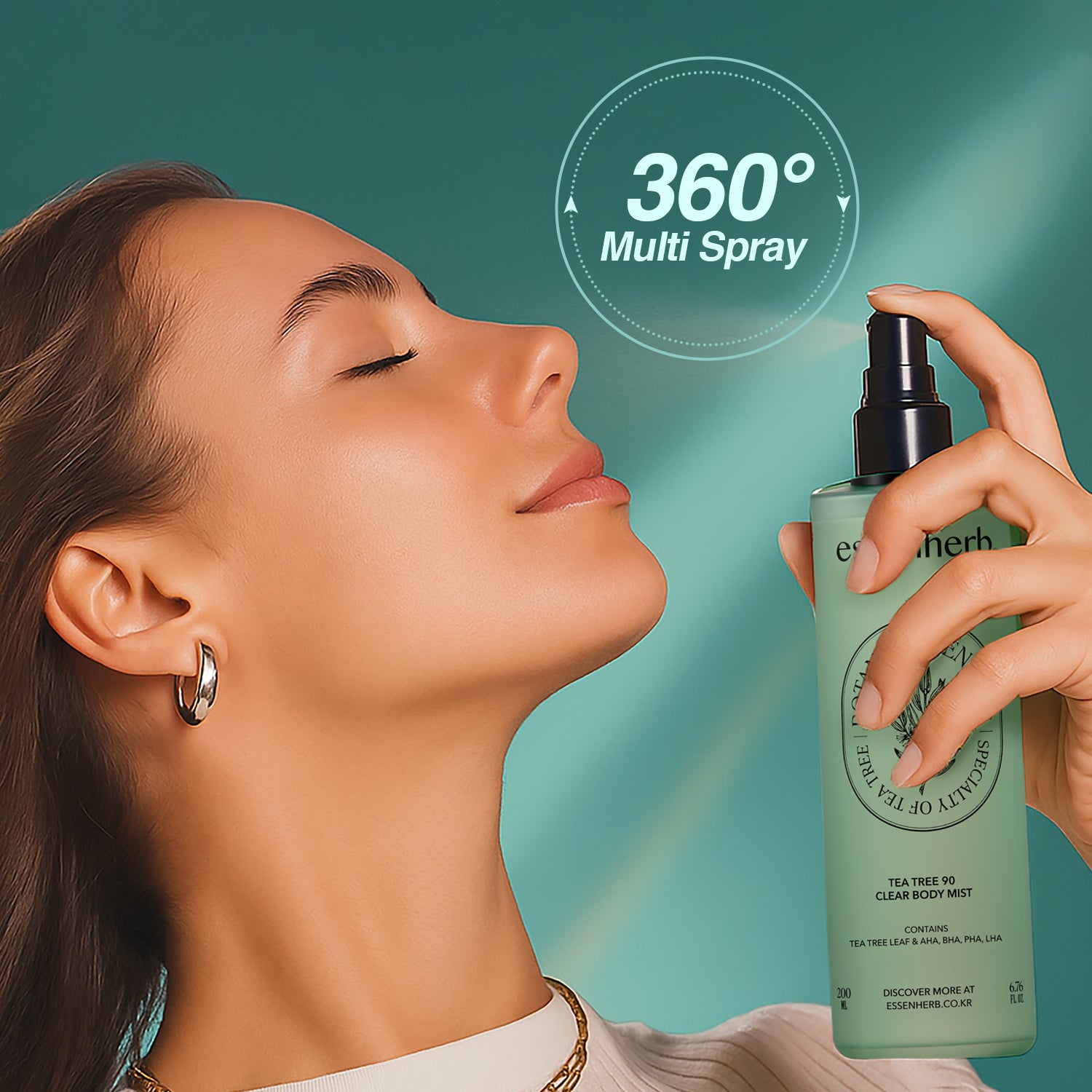 Essenherb Tea Tree 90 Clear Body Mist (200ml) - AMI Cosmetic