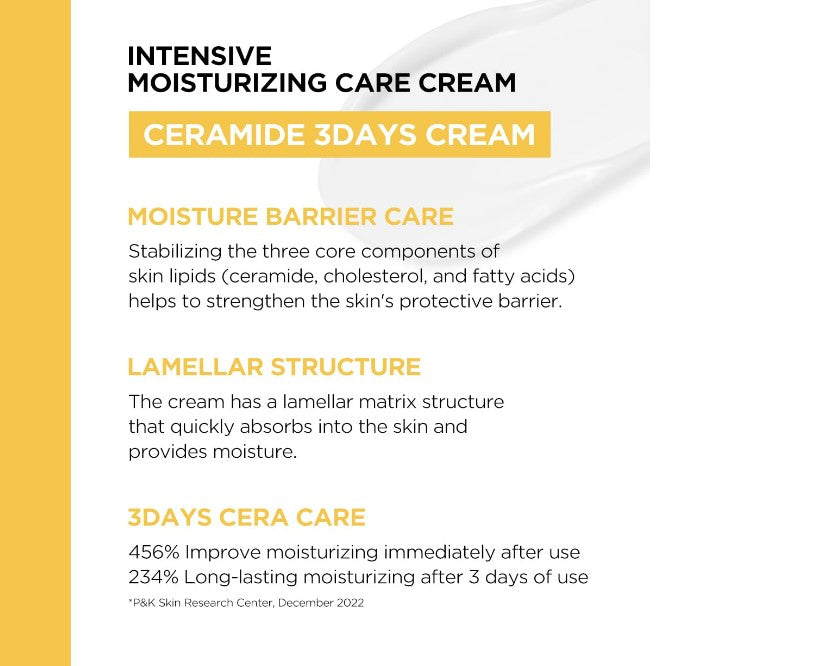 BRTC Ceramide 3 Days Cream | Moisturizer & Soothing with Ceramide - AMI Cosmetic