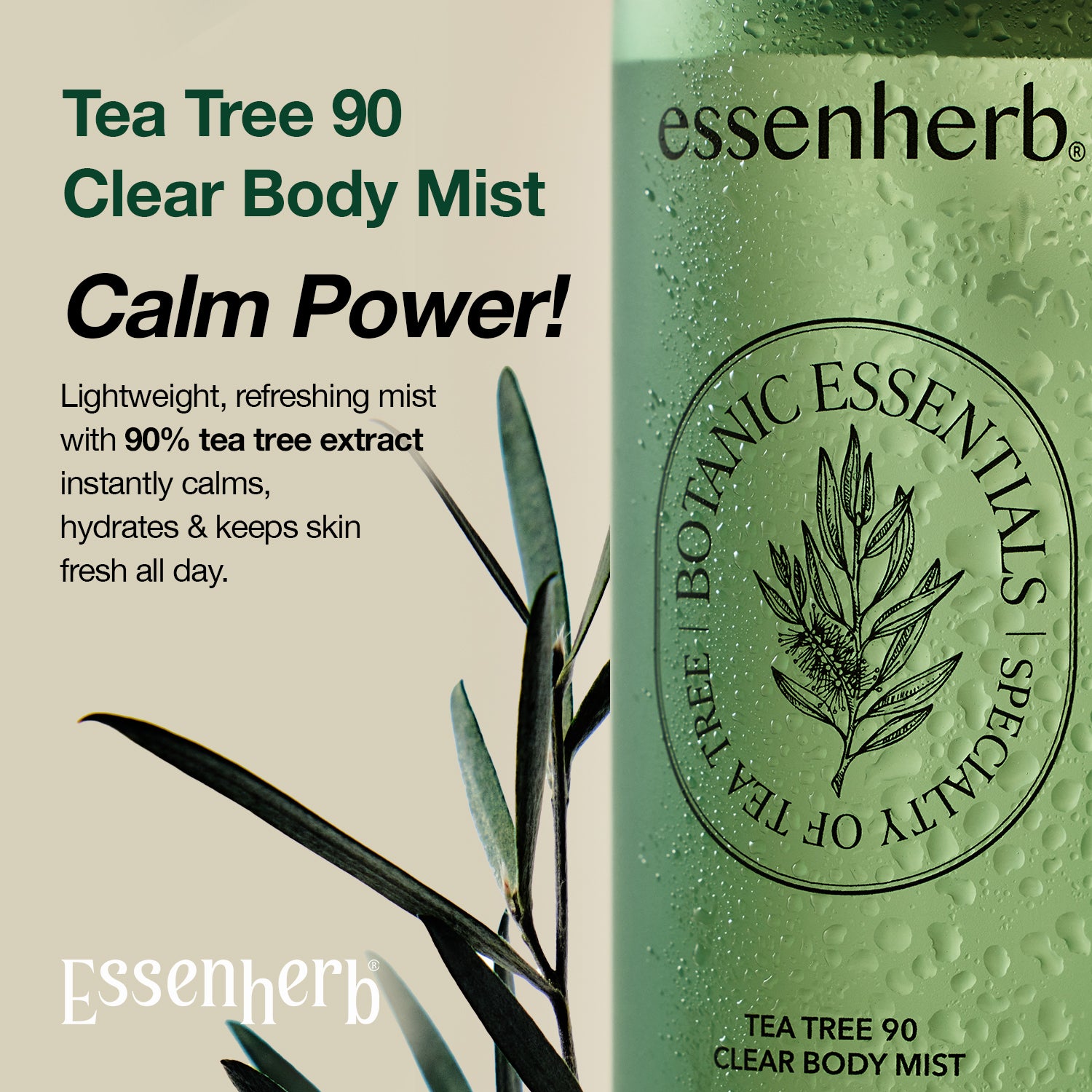 Essenherb Tea Tree 90 Clear Body Mist (200ml) - AMI Cosmetic